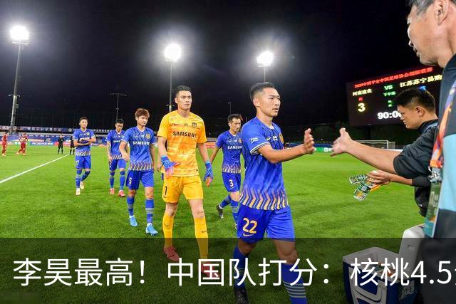 李昊最高！中国队打分：核桃4.5分，毛伟杰放左路会更好！4将刚及格